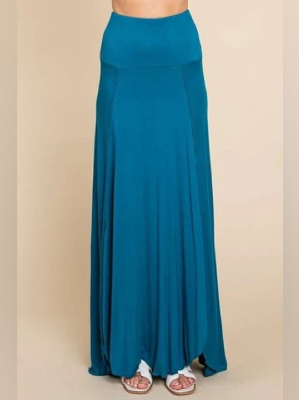 Women's Teal Maxi Skirt - Comfortable Casual Skirt